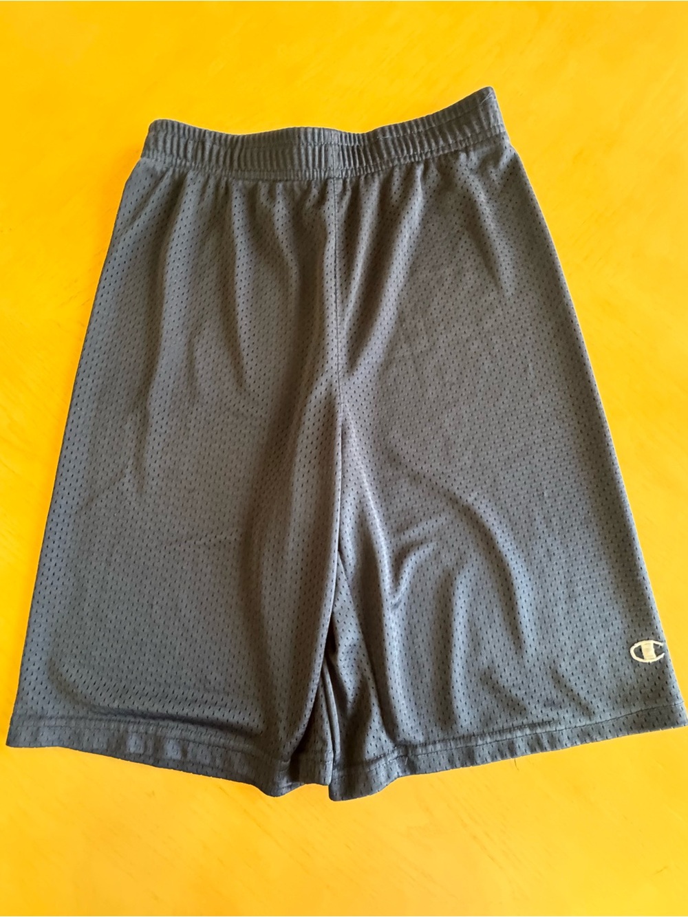 Champion Men's Black Athletic Mesh Shorts with Logo size small